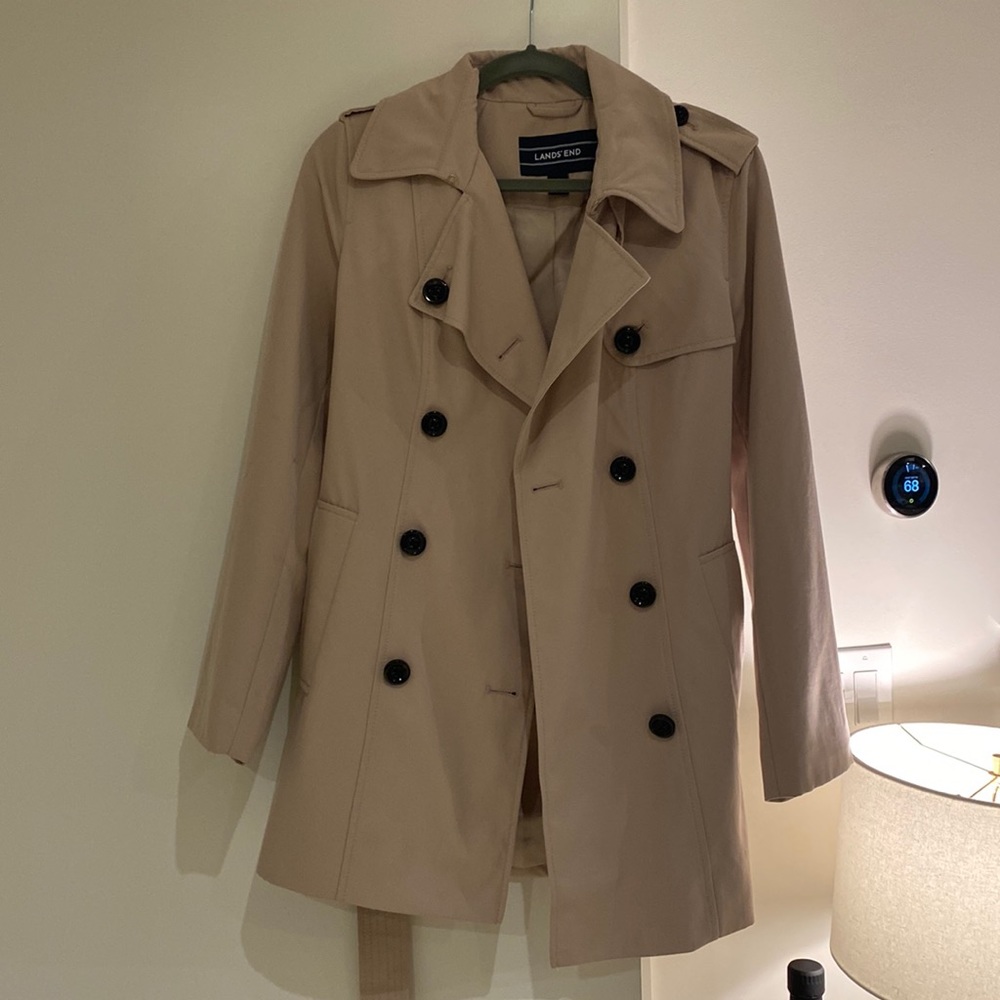 Lands end Beige trench coat